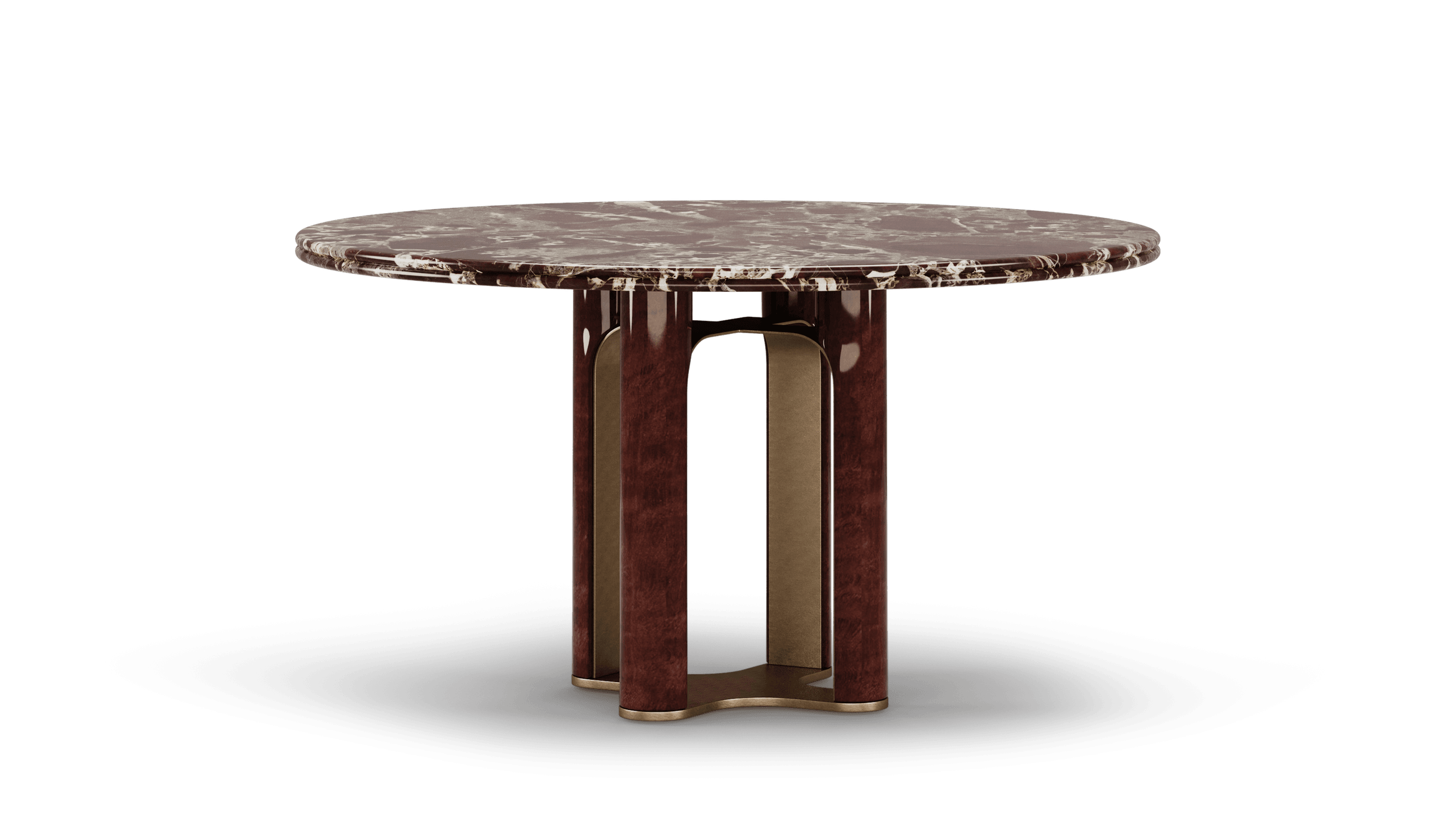 The table turned, the veined marble edge overhanging the columns and brass plinth
